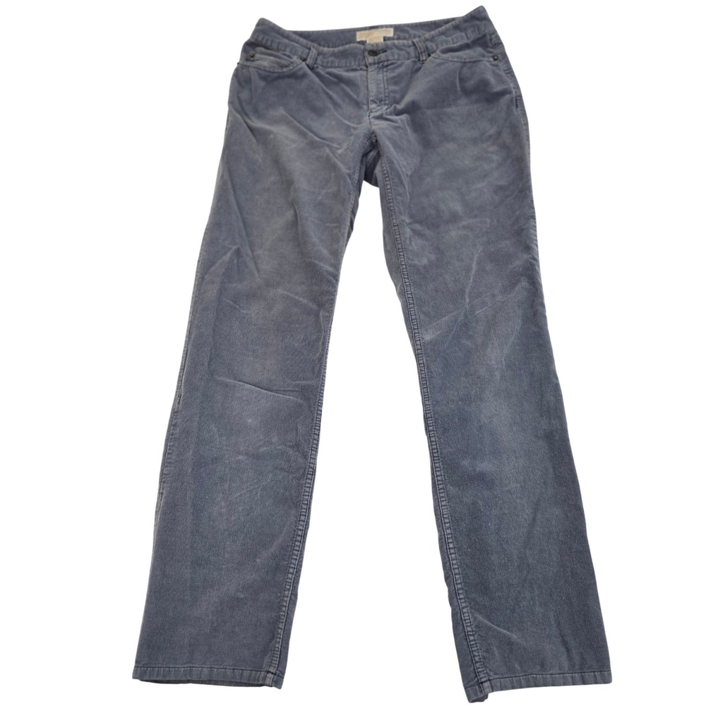Michael Kors Corduroy Pants Womens 6 Blue Grey Straight Leg Stretch Cords Cotton